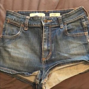 Wrangler high waisted denim shorts